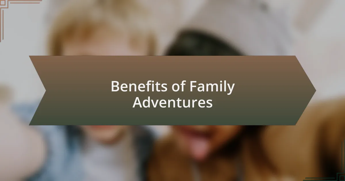 Benefits of Family Adventures