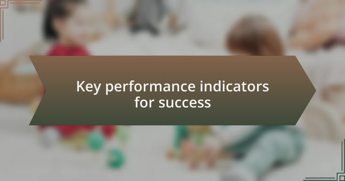 Key performance indicators for success